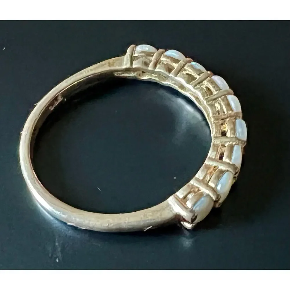 Opal and Sterling Silver 7-Stone Anniversary Band - Picture 2 of 4